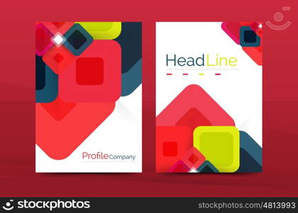 Square business abstract background, corporate print template. Vector