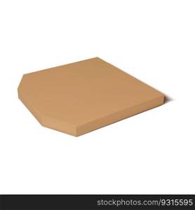 Square cardboard box for pizza delivery, package mockup. Vector closed pizza box, top view. Realistic isolated paper container for fastfood products. Square cardboard box for pizza delivery, package