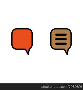 Square chat box icon. Cartoon style. Orange and brown sign. Message emblem. Simple art. Vector illustration. Stock image. EPS 10.. Square chat box icon. Cartoon style. Orange and brown sign. Message emblem. Simple art. Vector illustration. Stock image.