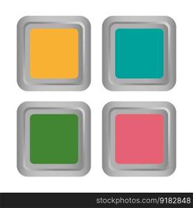 square colored three-dimensional buttons. Volumetric square buttons. Vector illustration. EPS 10.. square colored three-dimensional buttons. Volumetric square buttons. Vector illustration.