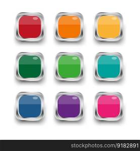 square colored three-dimensional buttons. Volumetric square buttons. Vector illustration. EPS 10.. square colored three-dimensional buttons. Volumetric square buttons. Vector illustration.