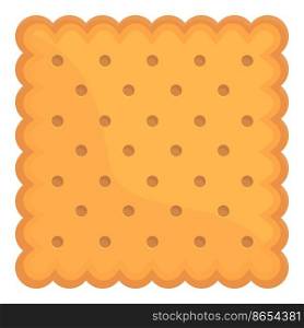 Square cracker icon cartoon vector. Cookie food. Sweet sugar. Square cracker icon cartoon vector. Cookie food