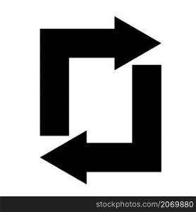 Square cyclic rotation icon. Arrow sign. App element. Technology concept. Line design. Vector illustration. Stock image. EPS 10.. Square cyclic rotation icon. Arrow sign. App element. Technology concept. Line design. Vector illustration. Stock image.