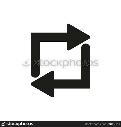 Square cyclic rotation icon. Arrow sign. App element. Technology concept. Line design. Vector illustration. Stock image.. Square cyclic rotation icon. Arrow sign. App element. Technology concept. Line design. Vector illustration.