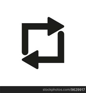 Square cyclic rotation icon. Arrow sign. App element. Technology concept. Line design. Vector illustration. Stock image.. Square cyclic rotation icon. Arrow sign. App element. Technology concept. Line design. Vector illustration.