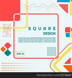 Square design modern shape style halftone colorful round memphis with space for your text. vector illustration