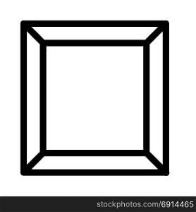 square designer photo frame, icon on isolated background