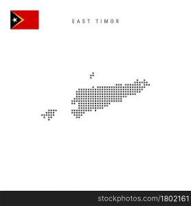 Square dots pattern map of East Timor. Timor-Leste dotted pixel map with national flag isolated on white background. Vector illustration.. Square dots pattern map of East Timor. Timor-Leste dotted pixel map with flag. Vector illustration