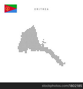 Square dots pattern map of Eritrea. Eritrean dotted pixel map with national flag isolated on white background. Vector illustration.. Square dots pattern map of Eritrea. Eritrean dotted pixel map with flag. Vector illustration