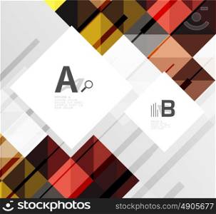Square elements with infographics and options. Vector template background for print workflow layout, diagram, number options or web design banner