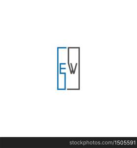 Square EW logo letters design concept in black and blue colors
