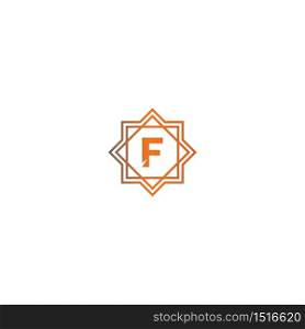 Square F logo letters design concept in black and orange color illustration