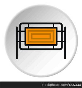 Square fence icon in flat circle isolated on white background vector illustration for web. Square fence icon circle