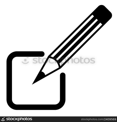 Square frame for data, filling pencil symbol edit