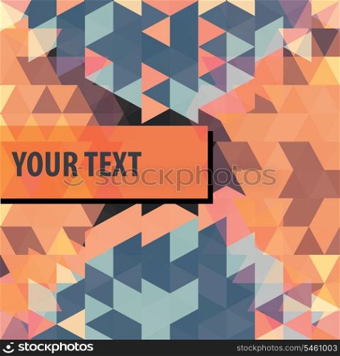 Square frame for text on colorful triangles background