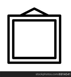 square frame hanging, icon on isolated background