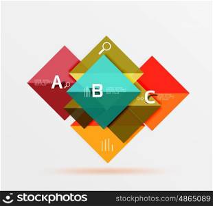 Square geometric abstract background. Vector template background for workflow layout, diagram, number options or web design