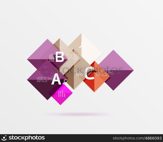 Square geometric abstract background. Vector template background for workflow layout, diagram, number options or web design