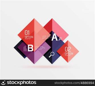 Square geometric abstract background. Vector template background for workflow layout, diagram, number options or web design