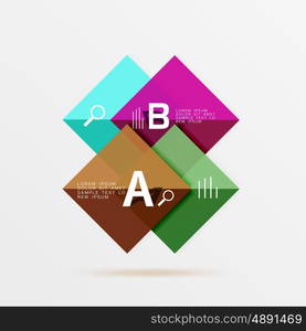 Square geometric abstract background. Vector template background for workflow layout, diagram, number options or web design