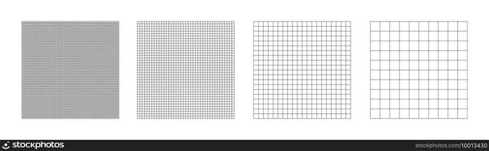 Square grid paper texture. Vector geometric collection of texture. Set of grid pattern background. Square background. EPS 10