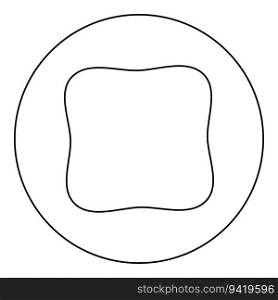 Square have rounded corners rectangle shape icon in circle round black color vector illustration image outline contour line thin style simple. Square have rounded corners rectangle shape icon in circle round black color vector illustration image outline contour line thin style