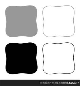 Square have rounded corners rectangle shape set icon grey black color vector illustration image simple solid fill outline contour line thin flat style. Square have rounded corners rectangle shape set icon grey black color vector illustration image solid fill outline contour line thin flat style