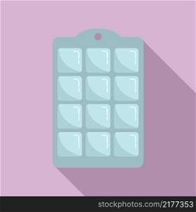 Square ice cube tray icon flat vector. Water container. Kitchen form. Square ice cube tray icon flat vector. Water container