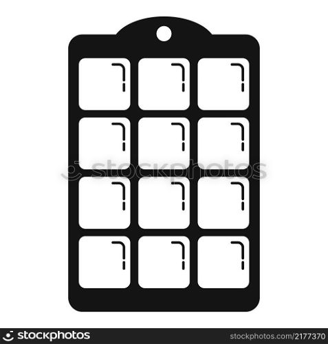 Square ice cube tray icon simple vector. Water container. Kitchen form. Square ice cube tray icon simple vector. Water container