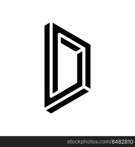 square impossible geometric shape glyph icon vector. square impossible geometric shape sign. isolated symbol illustration. square impossible geometric shape glyph icon vector illustration