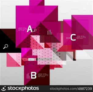 Square infographic banner. Vector template background for workflow layout, diagram, number options or web design