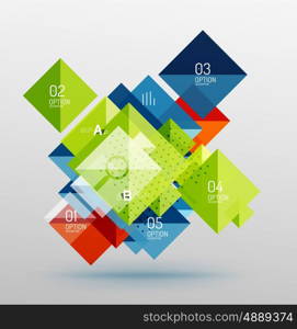 Square infographic banner. Vector template background for workflow layout, diagram, number options or web design