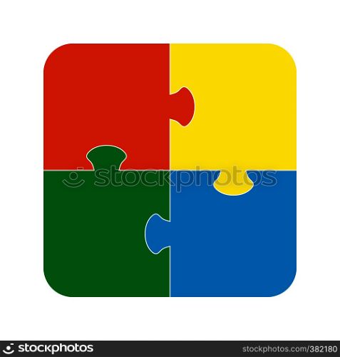 Square is made of puzzles, flat design