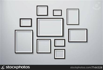 square isolated picture frame on wall vector illustration EPS10