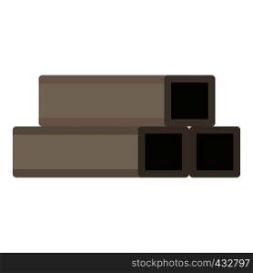 Square metal tubes icon flat isolated on white background vector illustration. Square metal tubes icon isolated