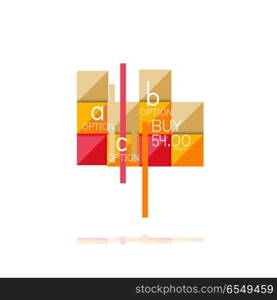 Square option infographic banner. Data and information visualization, geometric design. Square option infographic banner. Data and information visualization, geometric design. Vector illustration