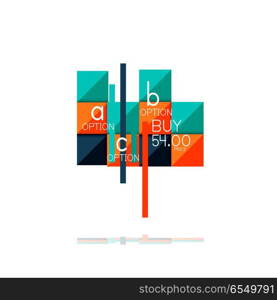 Square option infographic banner. Data and information visualization, geometric design. Square option infographic banner. Data and information visualization, geometric design. Vector illustration