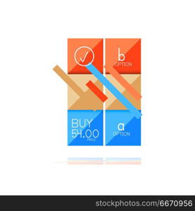 Square option infographic banner. Data and information visualization, geometric design. Square option infographic banner. Data and information visualization, geometric design. Vector illustration