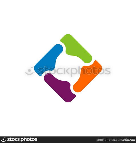 Square Partnership Logo Template Illustration Design. Vector EPS 10.