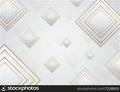 Square pattern shape design abstract white background luxury gold design. vector illustration.