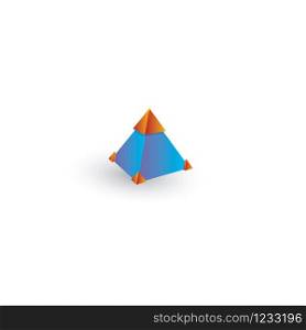 Square pyramid basic 3d simple shapes isolated on white background. Geometric square pyramid icon. 3d shape symbol square pyramid.