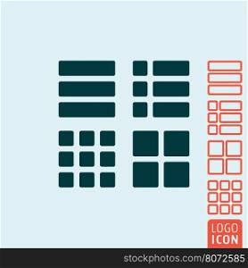 Square rectangle icon. Square icon. Various square and rectangle set. Vector illustration