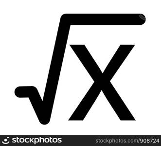 square root icon in trendy flat style on white background. silhouette symbol. square root symbol for your web site design Square root icon logo, app, UI. square root of x glyph icon. mathematical expression.