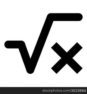 Square root of x axis icon black color