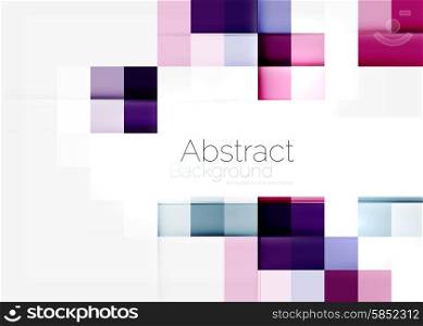 Square shape mosaic pattern design. Universal modern composition. Clean colorful mosaic tile background with copyspace. Abstract background, online presentation website element or mobile app cover