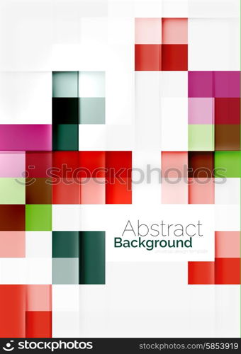 Square shape mosaic pattern design. Universal modern composition. Clean colorful mosaic tile background with copyspace. Abstract background, online presentation website element or mobile app cover