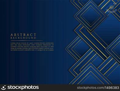 Square shape overlap layer abstract luxury gold metallic design. vector illustration.