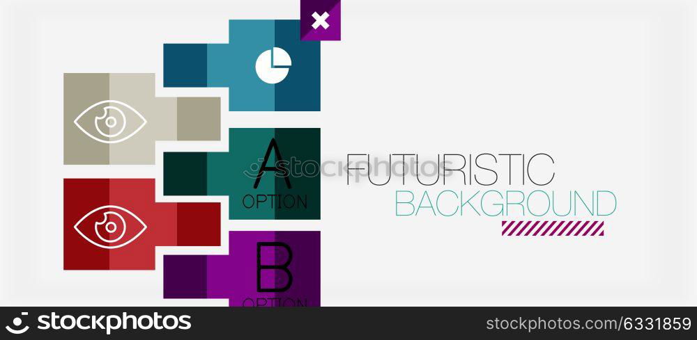 Square shapes banner design, geometric abstract background. Square shapes banner design, geometric abstract background. Vector business slogan, infographics or presentation template