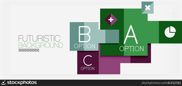 Square shapes banner design, geometric abstract background. Square shapes banner design, geometric abstract background. Vector business slogan, infographics or presentation template