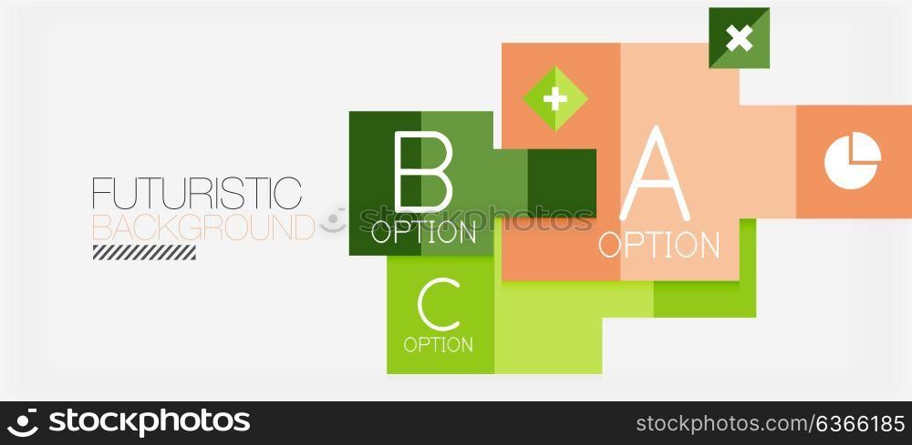 Square shapes banner design, geometric abstract background. Square shapes banner design, geometric abstract background. Vector business slogan, infographics or presentation template